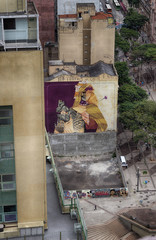Wall in São Paulo with graffity