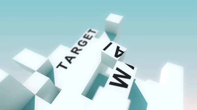 Logistics words animated with cubes