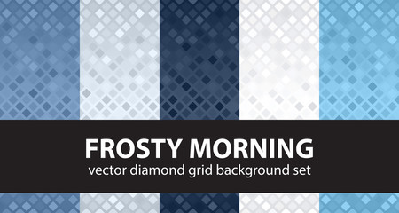 Diamond pattern set "Frosty Morning". Vector seamless backgrounds