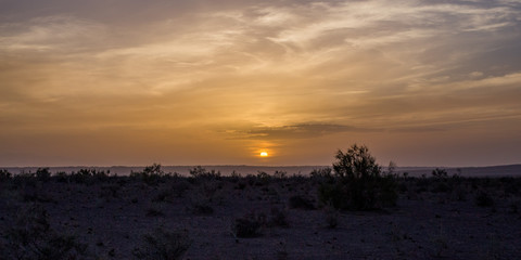iran desert view sunset over desert