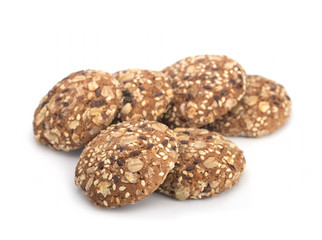 Oat Dietary Cookies On White Background