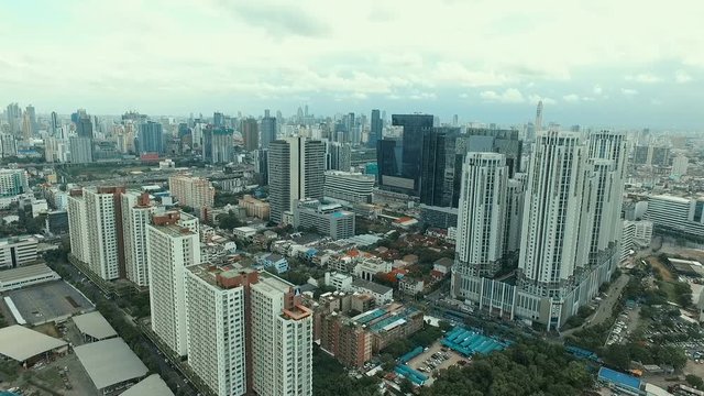 aerial view of modern building in heart of bangkok thailand