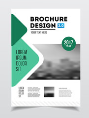 Business Brochure design. Annual report vector illustration template. Flyer corporate cover. Business presentation with photo and geometric graphic elements.