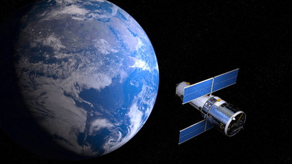 Obraz na płótnie Canvas 地球と人工衛星