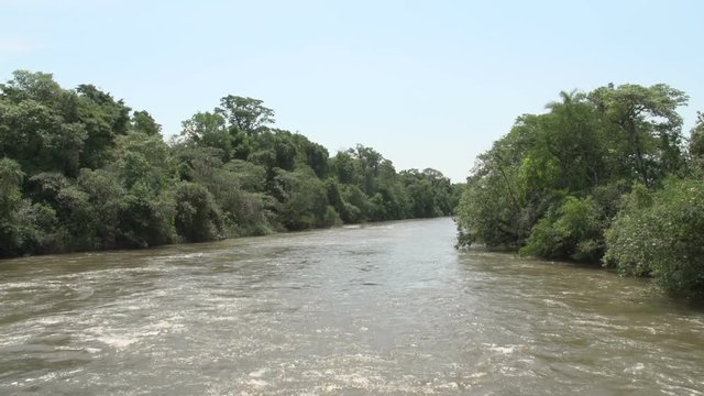 Iguazu river flows