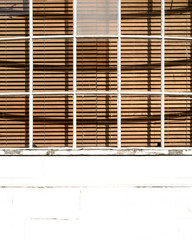 Old Ventian Blind Windows and White Wall