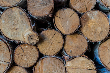 Stacked woodpiles