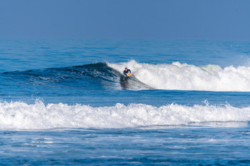 Bodyboarder in action