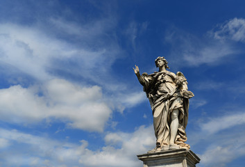 Angel of compassion with heavenly sky