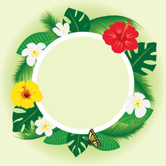 トロピカルなフレーム素材