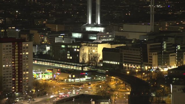 Berlin at night, time-lapse