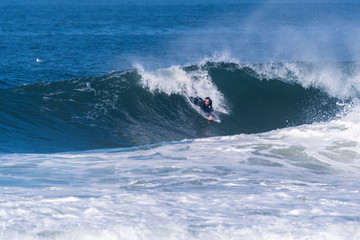 Bodyboarder in action
