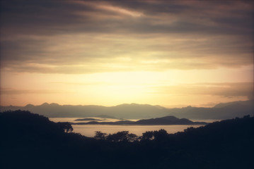 Obraz premium Landscape with sunrise. Image for use as background.