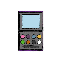 eye shadows palette icon over white background colorful design vector illustration
