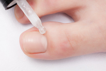 pedicure process and spa procedure macro closeup. Concept body care. 
