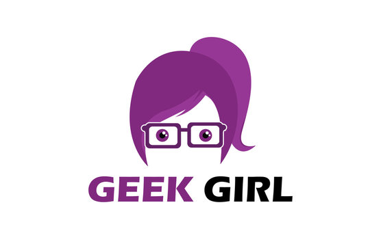Geek Girl Logo Illustration Design