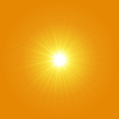 Obraz premium abstract light ray of sunshine in summer orange color background