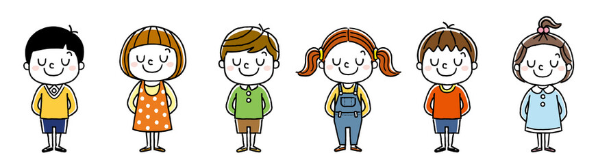 子供たち：照れる、リラックス