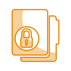 folder file with padlock isolated icon vector illustration design