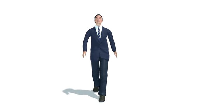 Walking politician 3D animation