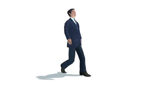 Walking politician 3D animation