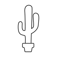 cactus in a pot icon over white background vector illustration