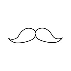 mustache icon over white background vector illustration