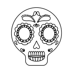 mexican skull icon over white background vector illustration