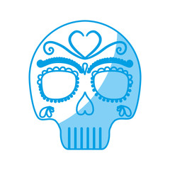 mexican skull icon over white background vector illustration