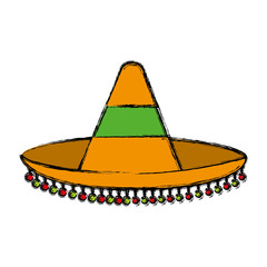mexican hat icon over white background colorful design vector illustration