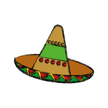 mexican hat icon over white background colorful design vector illustration