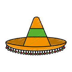 mexican hat icon over white background colorful design vector illustration