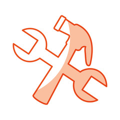 hammer and wrench icon vector illustration design
