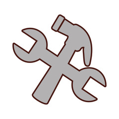 hammer and wrench icon vector illustration design
