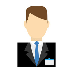 hotel receptionist man icon over white background colorful design vector illustration