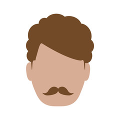 man face icon over white background colorful design vector illustration