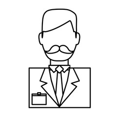 hotel receptionist man icon over white background vector illustration