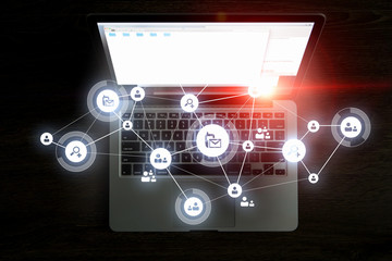 Social connection and networking. Mixed media