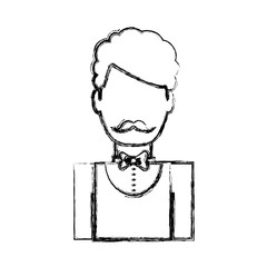 hotel waiter man icon over white background vector illustration