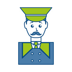 cartoon bellboy man icon over white background colorful design vector illustration