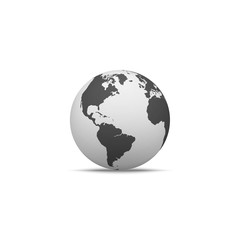 Globe Shape in realistic Style with Shadow