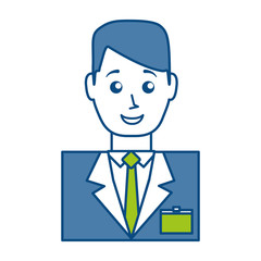 cartoon hotel receptionist man icon over white background vector illustration