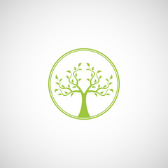 Abstract tree vector logo design template.