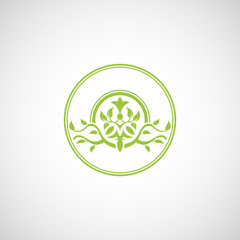 Abstract tree vector logo design template.