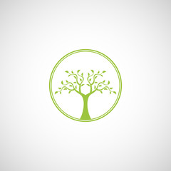 Abstract tree vector logo design template.