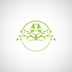 Abstract tree vector logo design template.