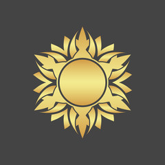 Abstract element for design. Gold star. Decoration.