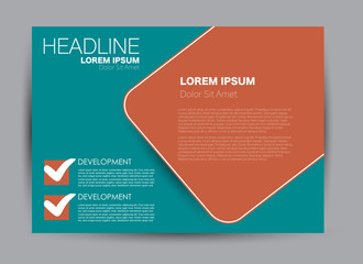 Flyer, brochure, billboard template design landscape orientation for education, presentation, website. Red and green color. Editable vector illustration.
