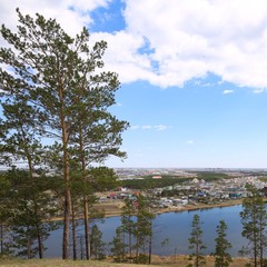 Fototapeta premium View of the city from the mountain. H