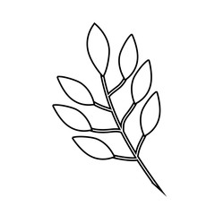 stem with leaves icon over white background vector illustration